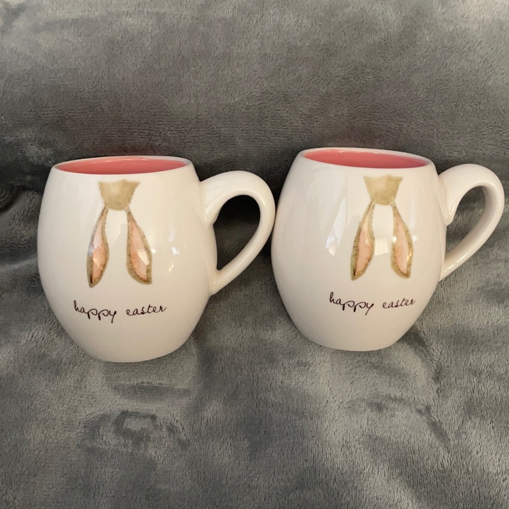 Rae Dunn - 2018 Happy Easter mugs x2